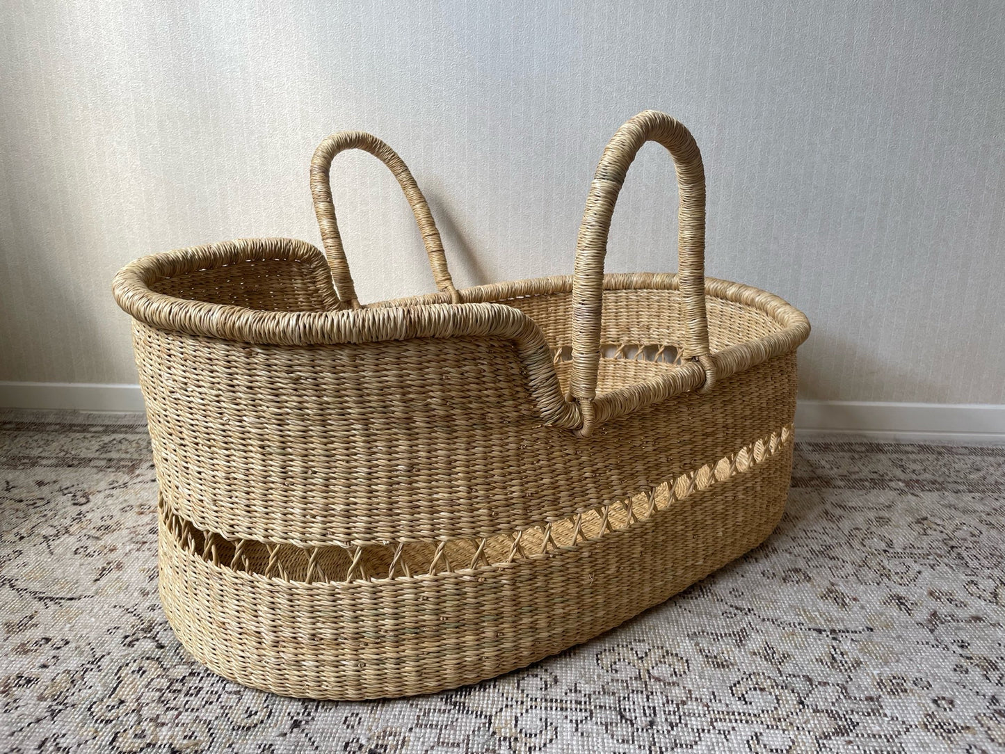 透かし編みレザー無し/ナチュラルクーファン