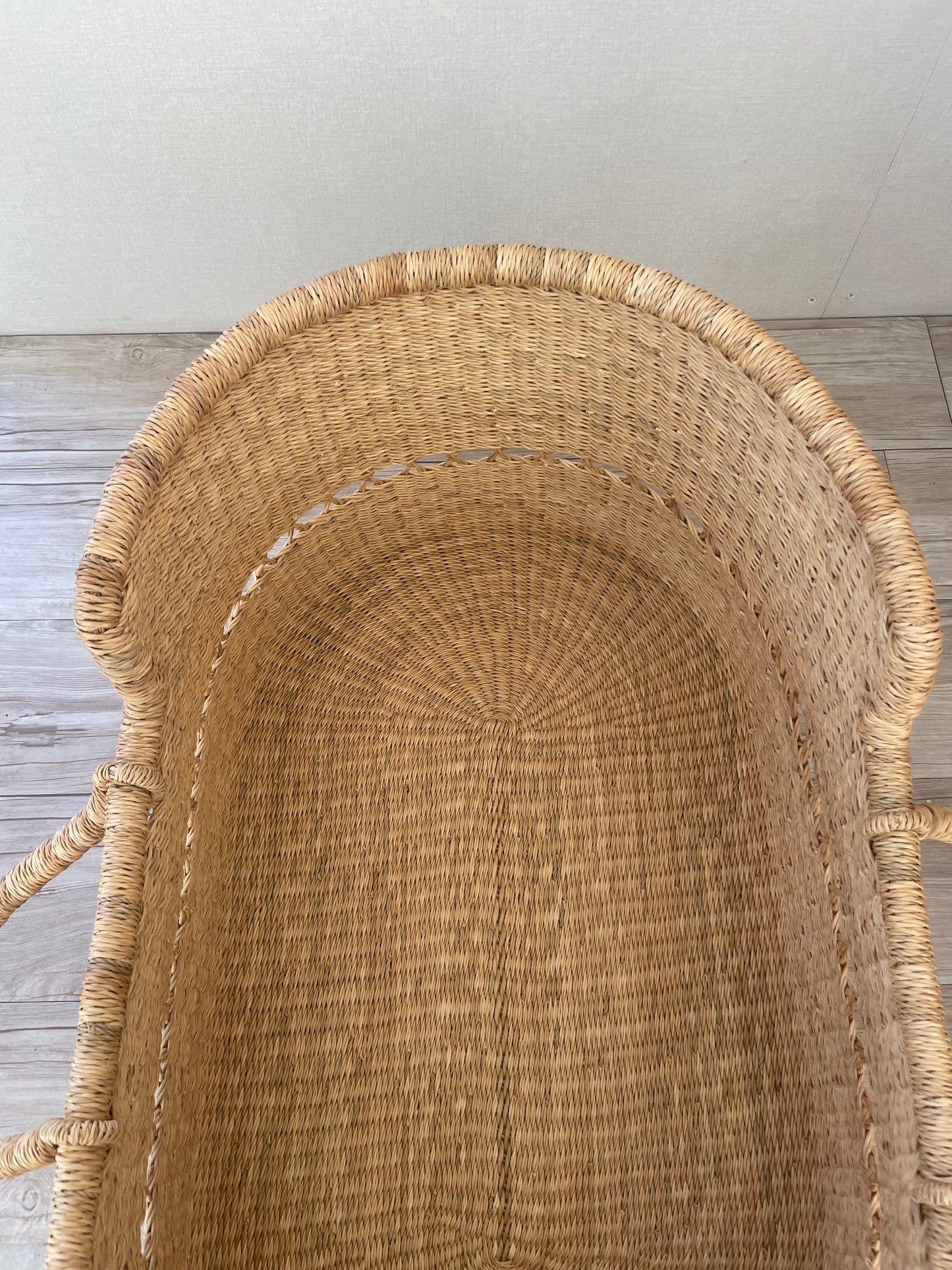 透かし編みレザー無し/ナチュラルクーファン  訳あり